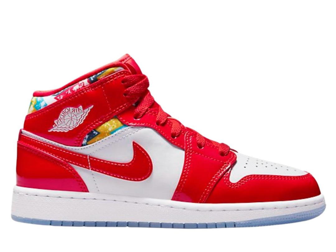 Jordan Jordan 1 Mid Barcelona Sweater Red Patent (GS)