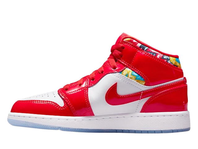 Jordan Jordan 1 Mid Barcelona Sweater Red Patent (GS) - view 2