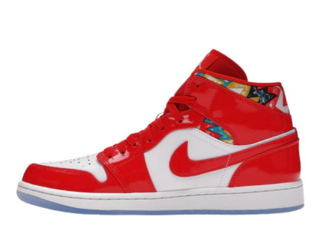Jordan Jordan 1 Mid Barcelona Sweater Red Patent - view 2