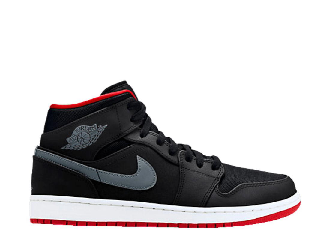Jordan Jordan 1 Mid Black Cool Grey Gym Red