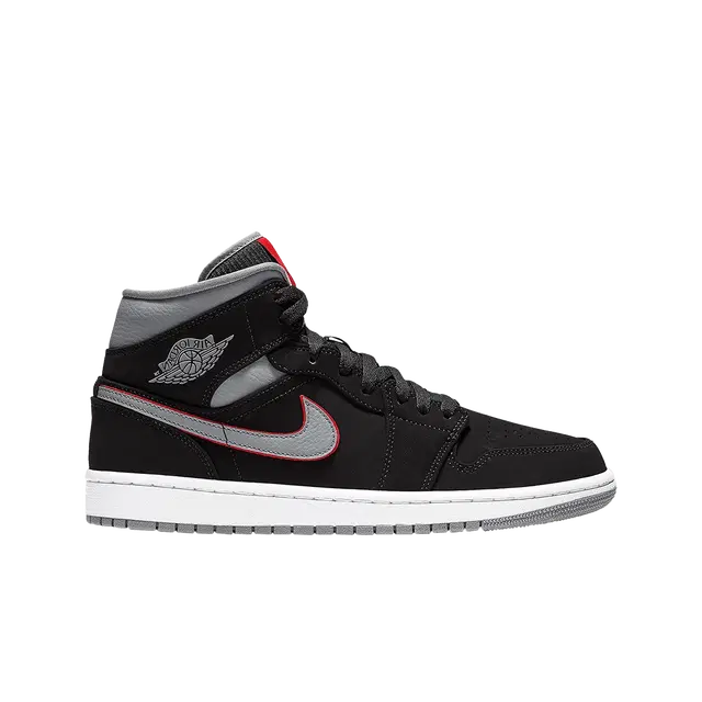 Jordan Jordan 1 Mid Black Particle Grey Gym Red - view 1