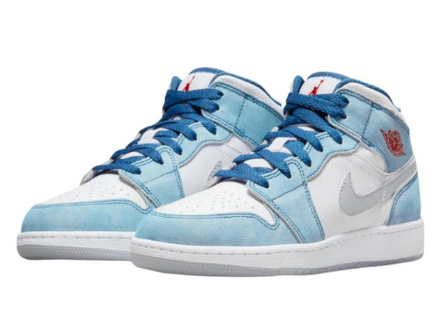 Jordan Jordan 1 Mid SE French Blue Light Steel (GS) - view 3