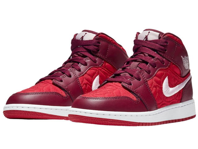 Jordan Jordan 1 Mid SE GS 'Red Quilted' - view 3