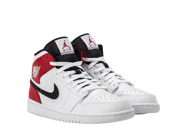 Jordan Jordan 1 Mid White Black Gym Red - view 3