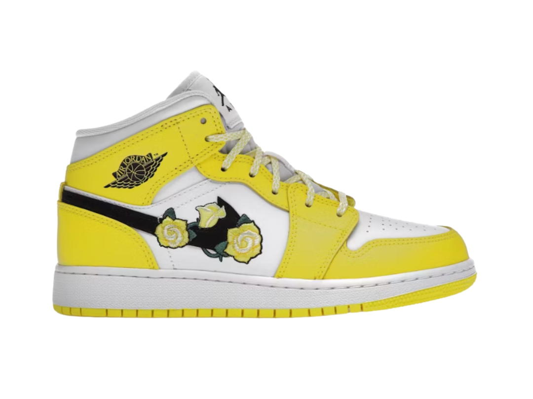 Jordan Air Jordan 1 Mid 'Dynamic Yellow Floral' (GS)