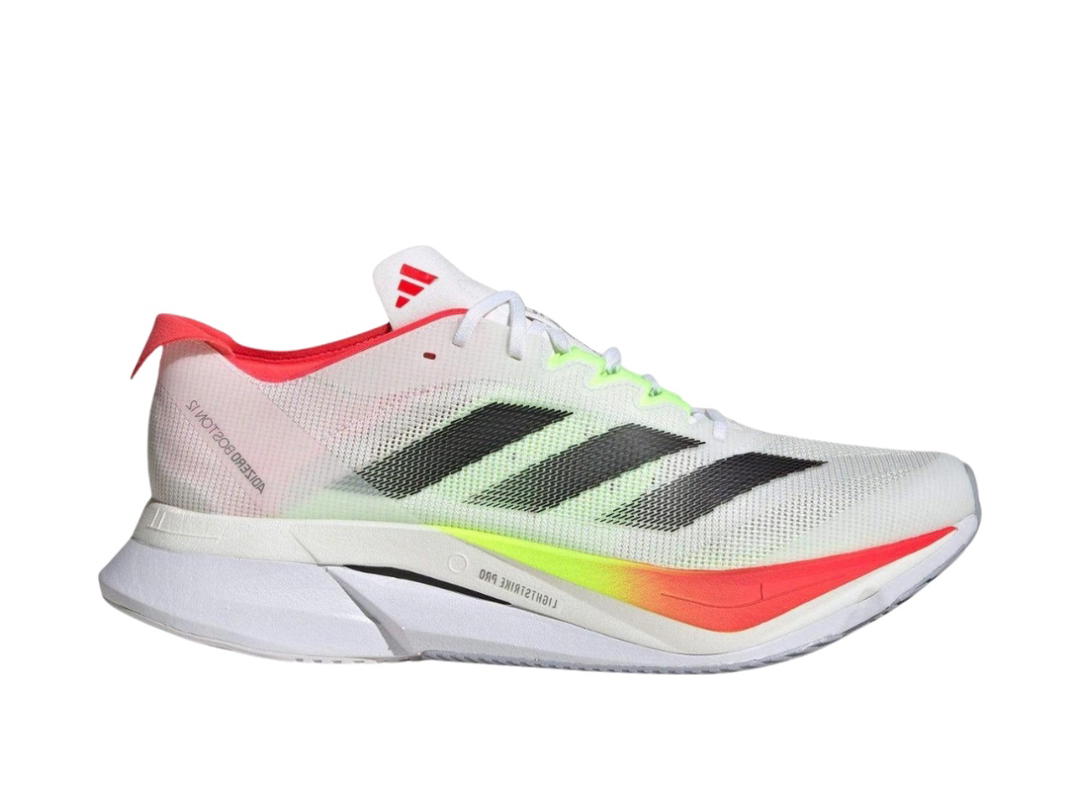 adidas adidas Adizero Boston 12 Anti Slip Wear Resistant Low Top White Black