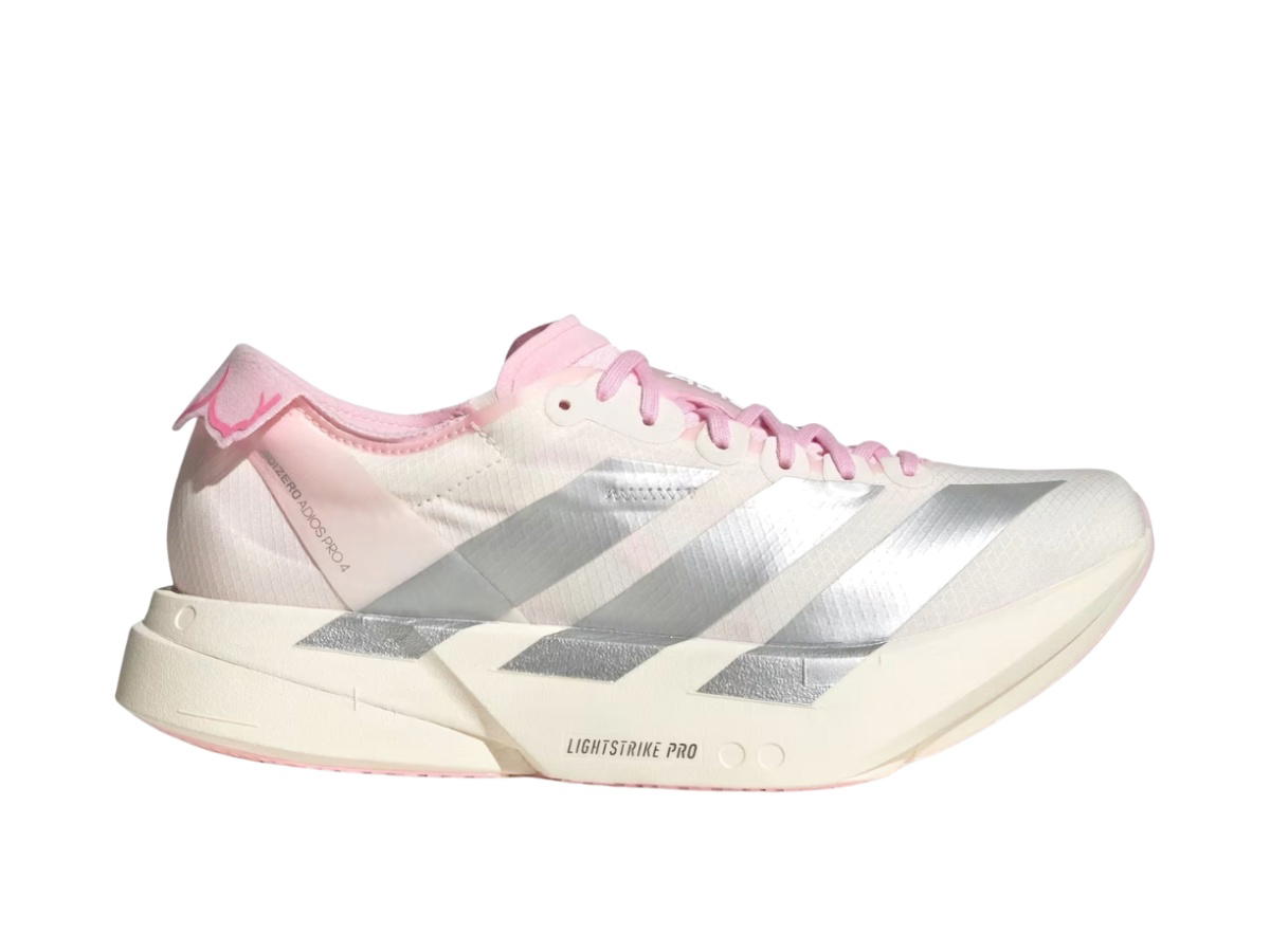 adidas adidas Adizero Adios Pro 4 Core White Silver Metallic Clear Pink (Women's)