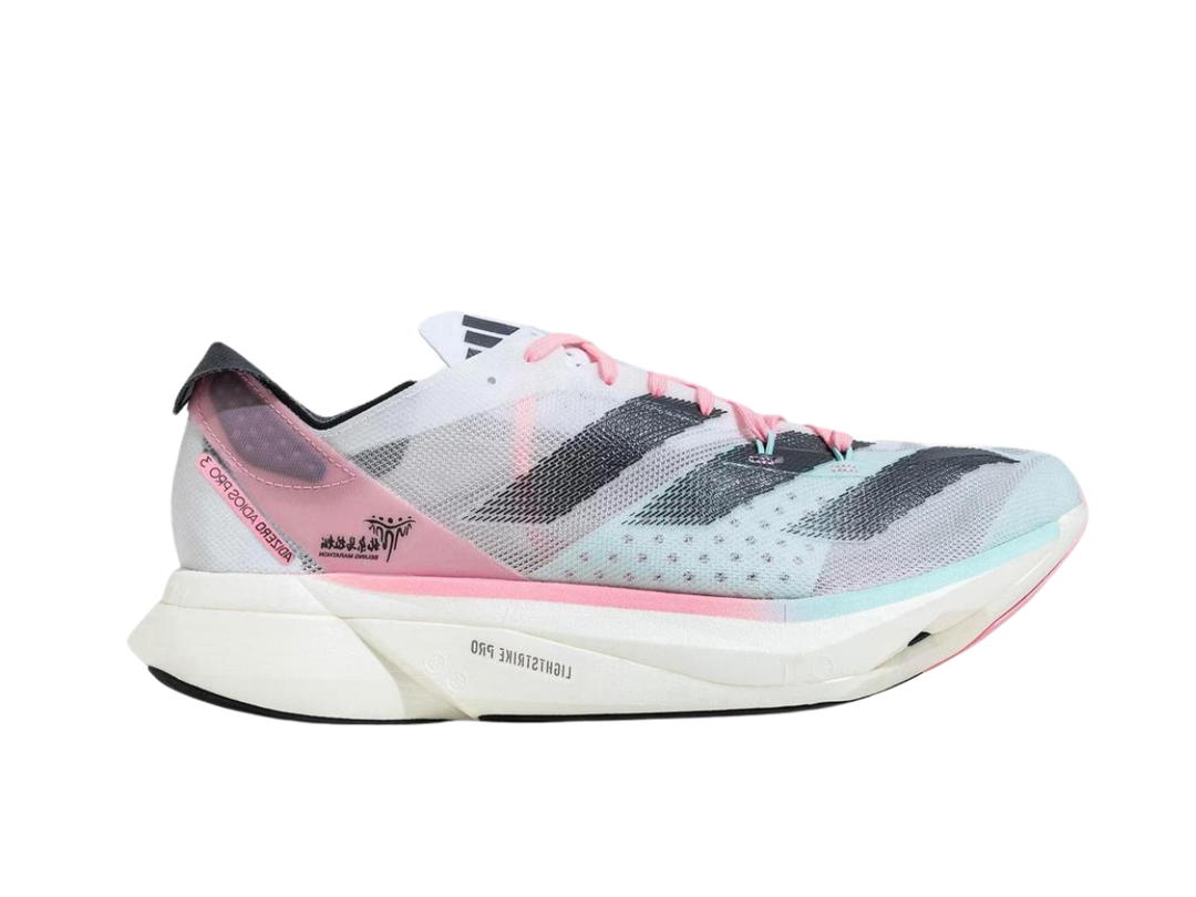 adidas adidas Adizero Adios Pro 3 Low Top Running Shoes Unisex White Gray
