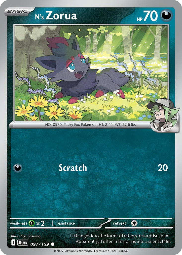 Pokemon Pokemon N's Zorua C [JTG 097/159] Scarlet & Violet "Journey Together" [ReverseHolo] (EN)