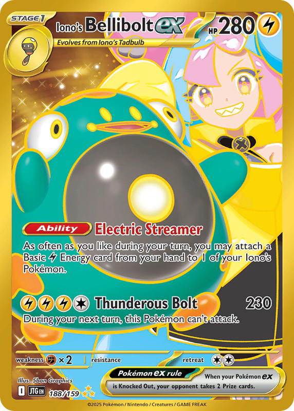 Pokemon Pokemon Iono's Bellibolt ex HR [JTG 188/159] Scarlet & Violet "Journey Together" (EN)