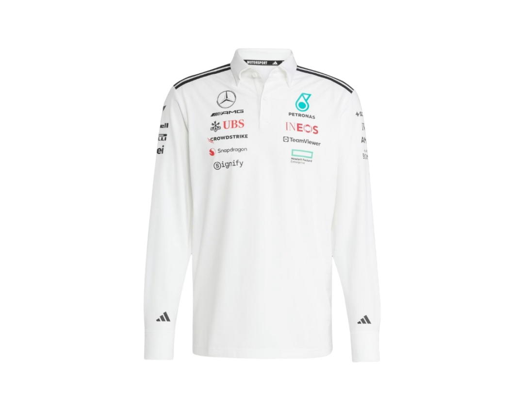 adidas adidas Mercedes - Amg Petronas Formula One Team Long Sleeve Polo Shirt Men's White Black
