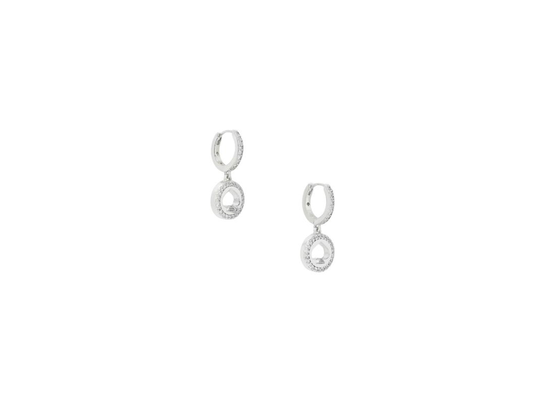 Katespade Katespade Spot The Spade Pave Huggies Silver
