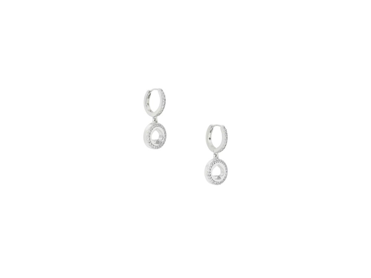 Katespade Katespade Spot The Spade Pave Huggies Silver
