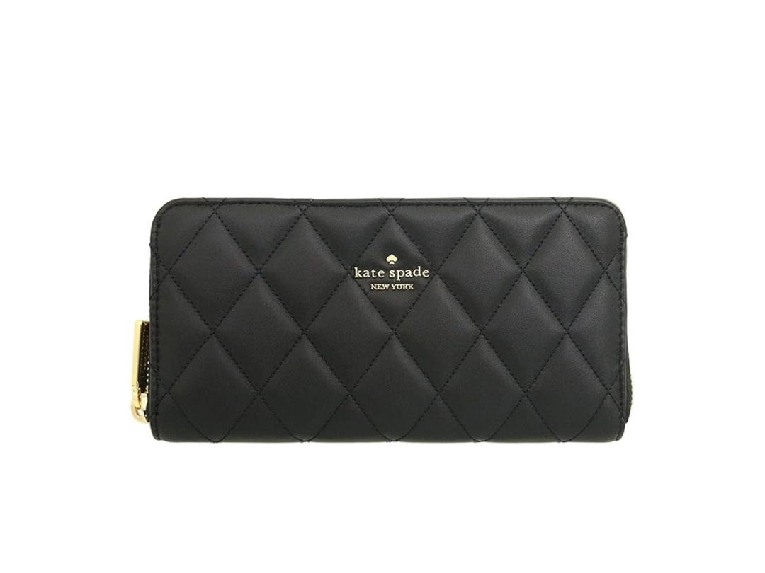 Katespade Katespade Carey Smooth Quilted Leather Long Wallet Black