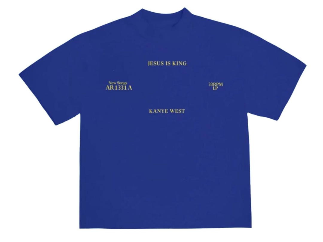 Kanye West Kanye West Jesus Is King Vinyl I T-shirt Blue