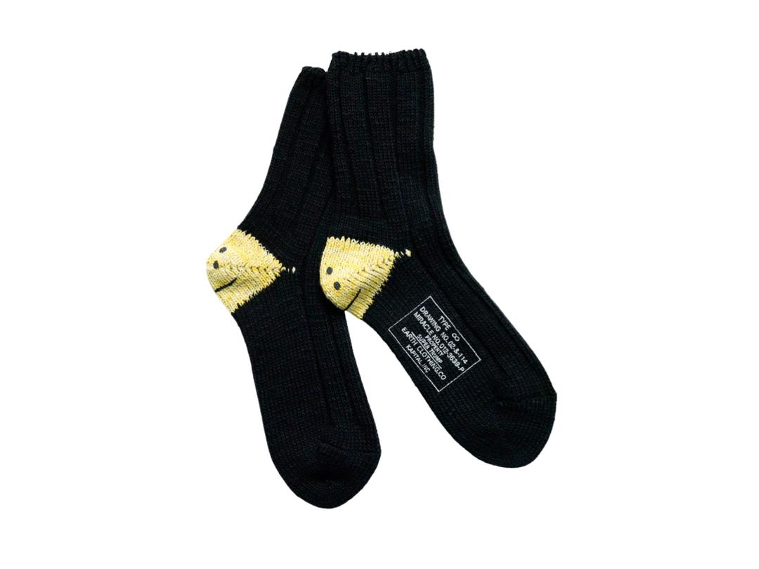 Kapital Kapital MA-1 Rainbowy Happy Heel Socks black