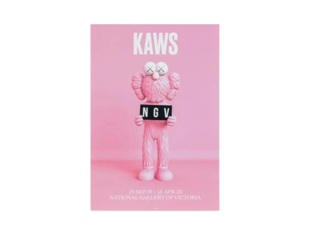 Kaws Kaws X Ngv Bff Exhibition Poster Pink