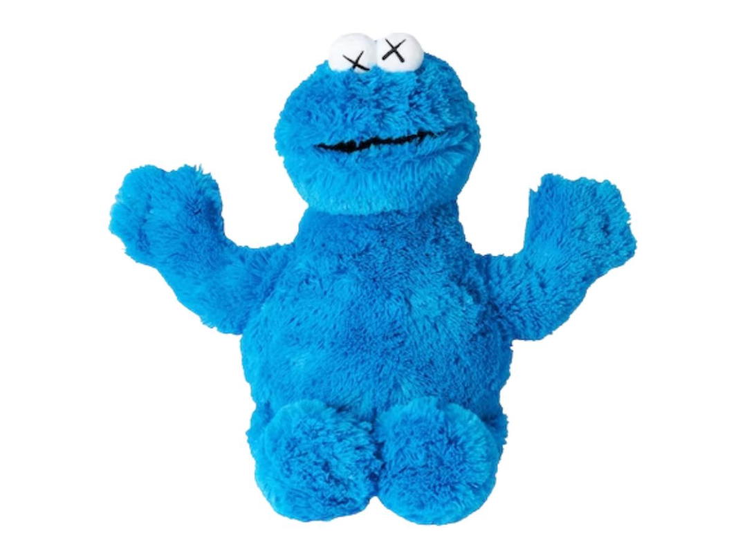 Kaws KAWS Sesame Street Uniqlo Cookie Monster Plush Toy Blue