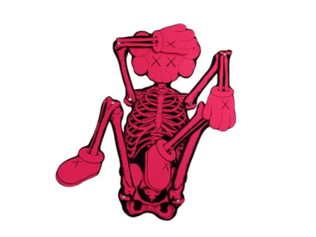 Kaws KAWS Skeleton Board Cutout Ornament Pink - view 2