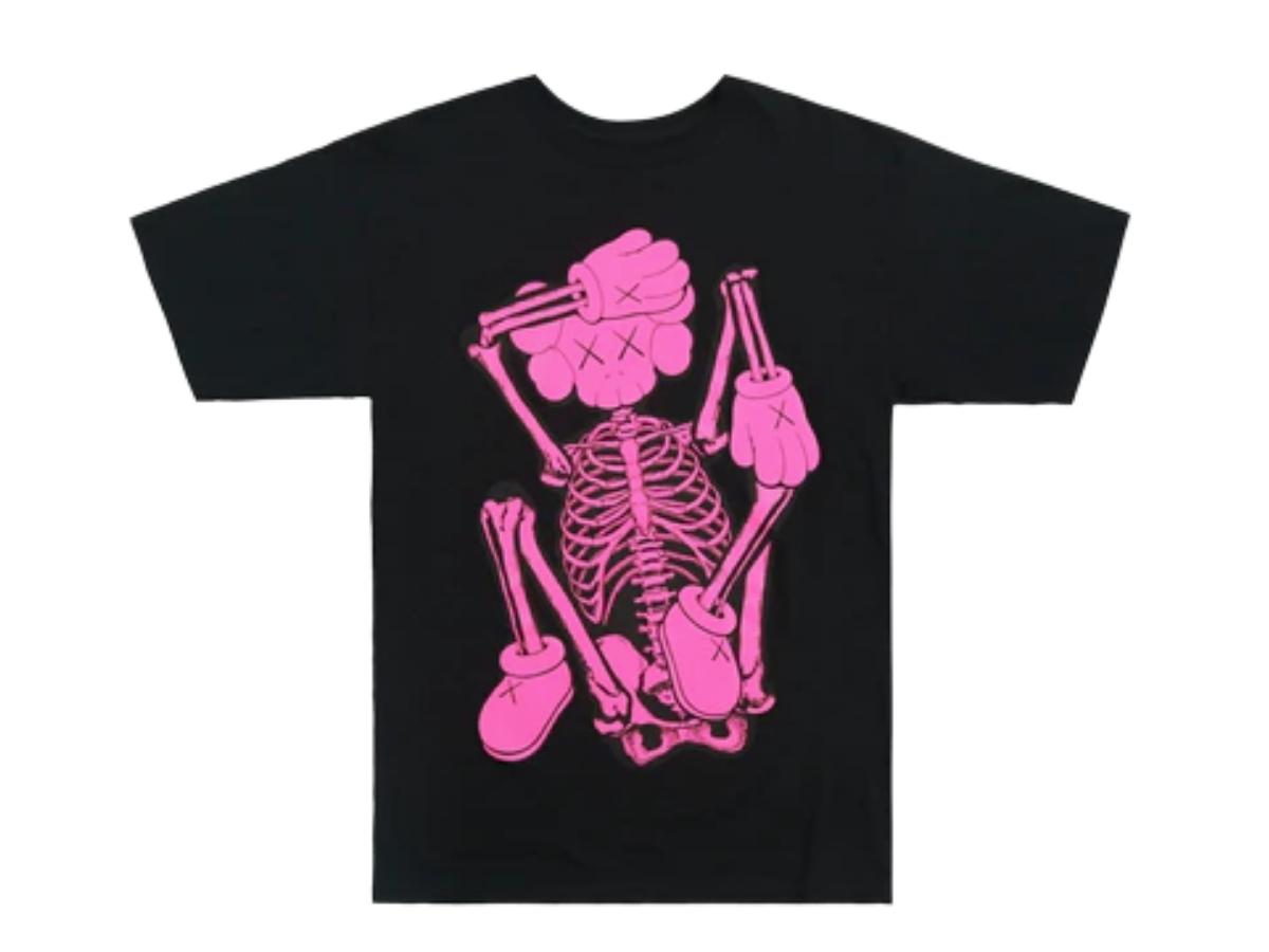 Kaws Kaws Skeleton New Fiction T-Shirt Pink