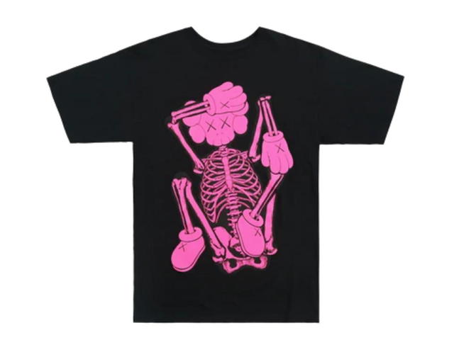 Kaws Kaws Skeleton New Fiction T-Shirt Pink - view 1