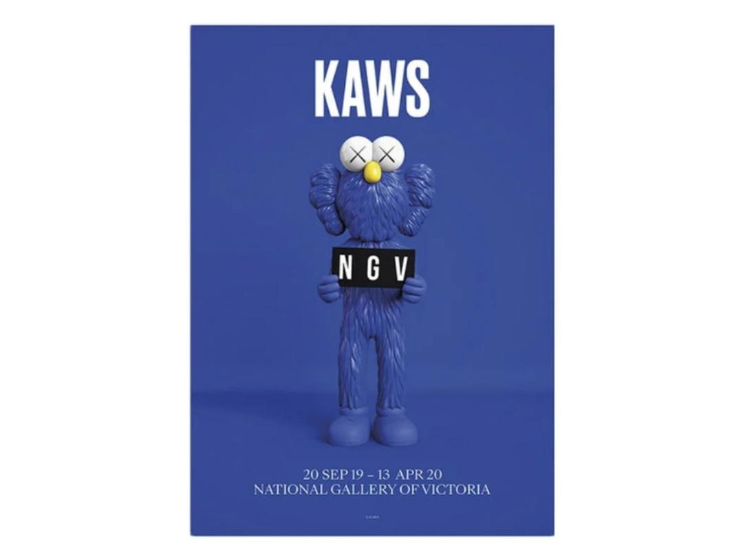 Kaws Kaws X Ngv Bff Exhibition Poster Blue