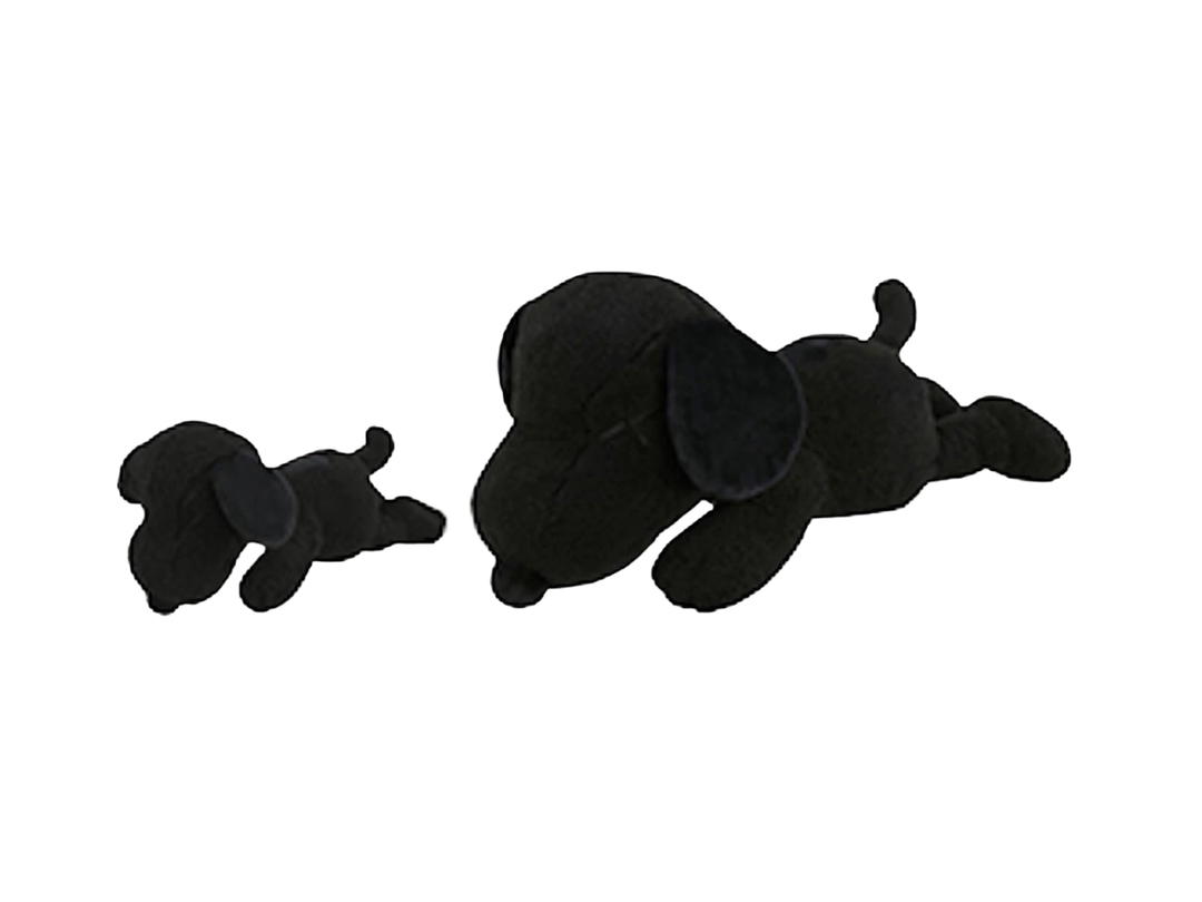 Kaws KAWS x Uniqlo x Peanuts Snoopy Plush Set (Small + Medium) Black