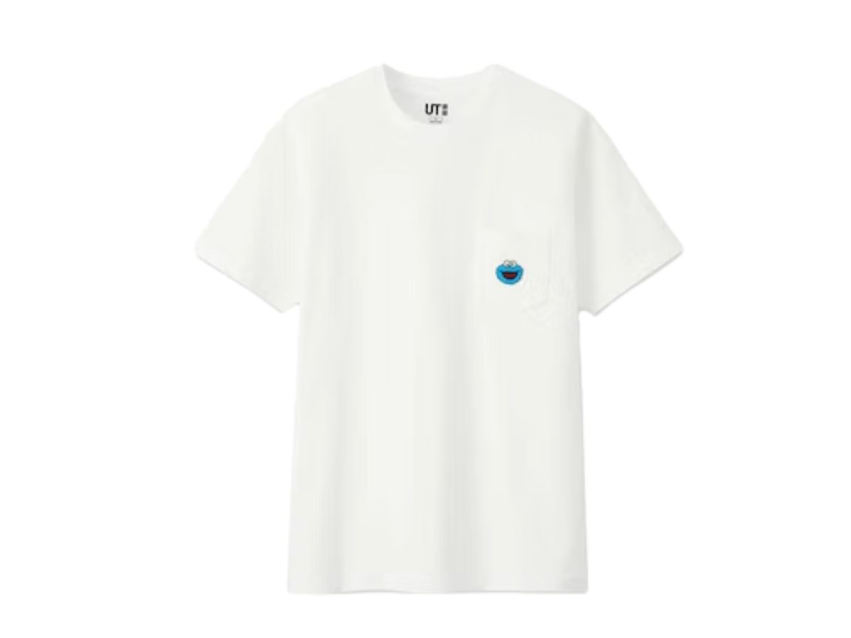 Kaws KAWS x Uniqlo x Sesame Street Cookie Monster Pocket Tee White