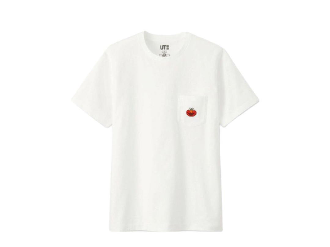 Kaws KAWS x Uniqlo x Sesame Street Elmo Pocket Tee White