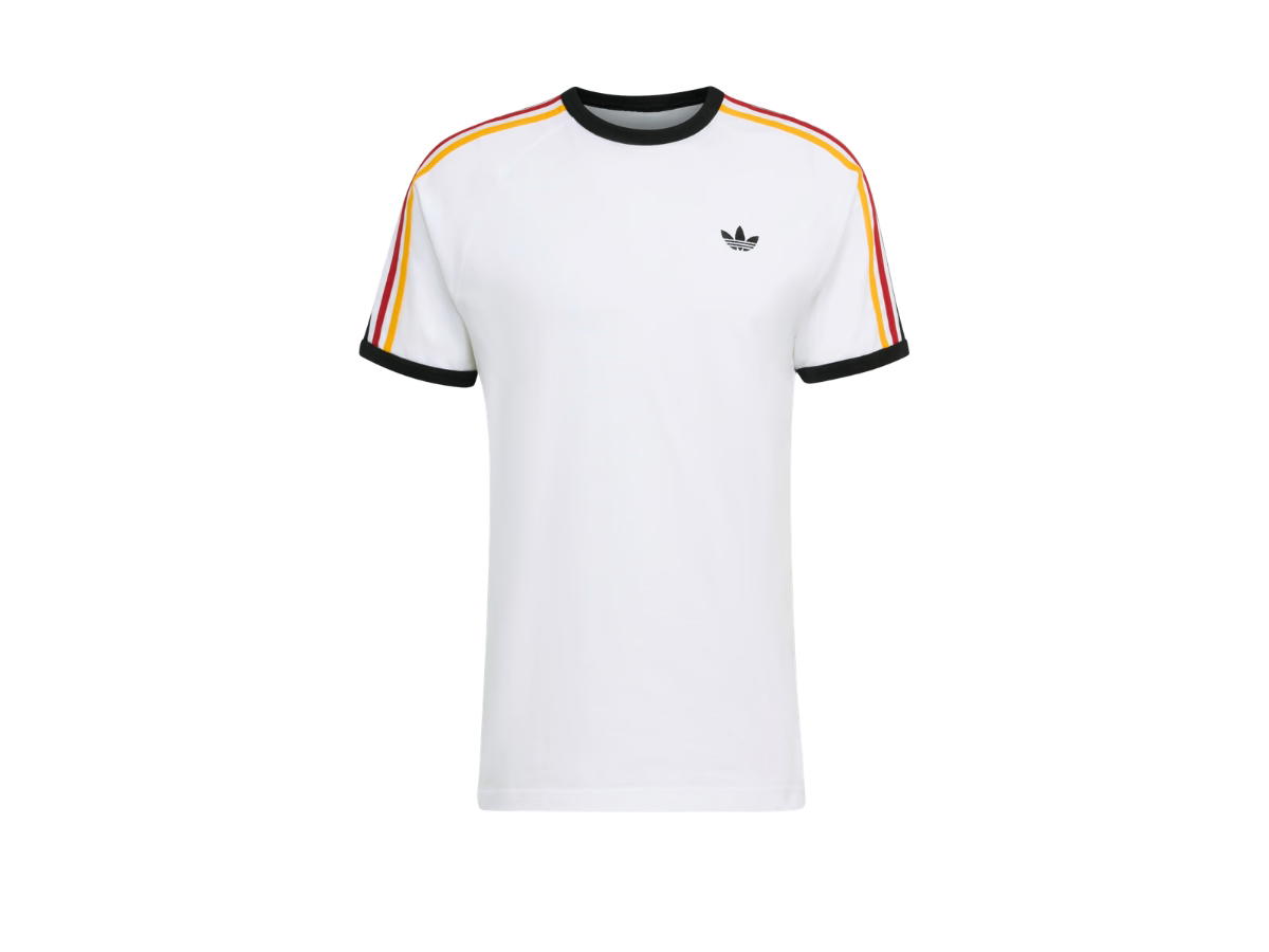 adidas adidas 3-Stripes T-Shirt Cloud White Collegiate Gold Power Red