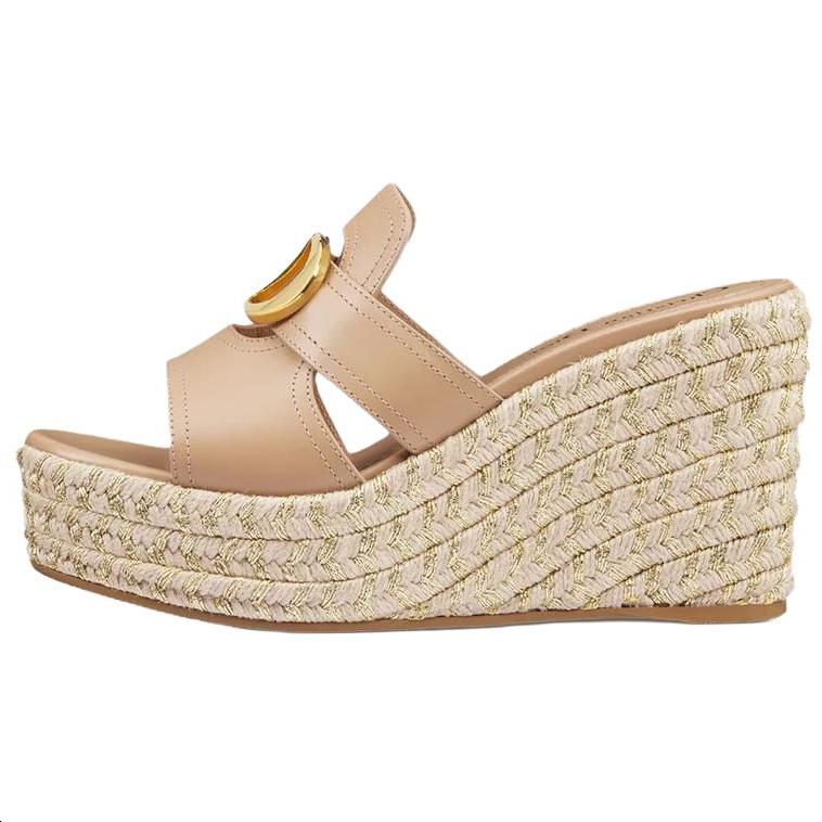 Dior Dior 30 Montaigne Abrasion Resistant Slide Slippers 9.5cm Beige (W)