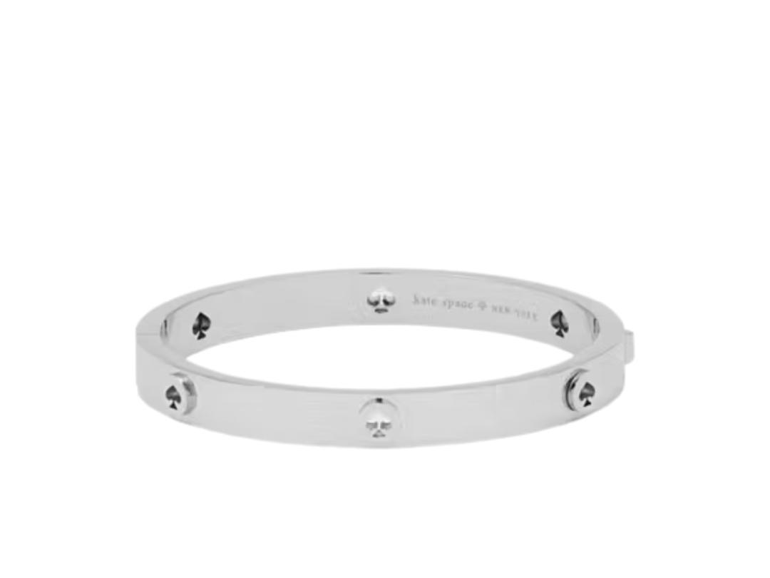 Katespade Katespade Spot The Spade Studded Hinged Bangle Silver