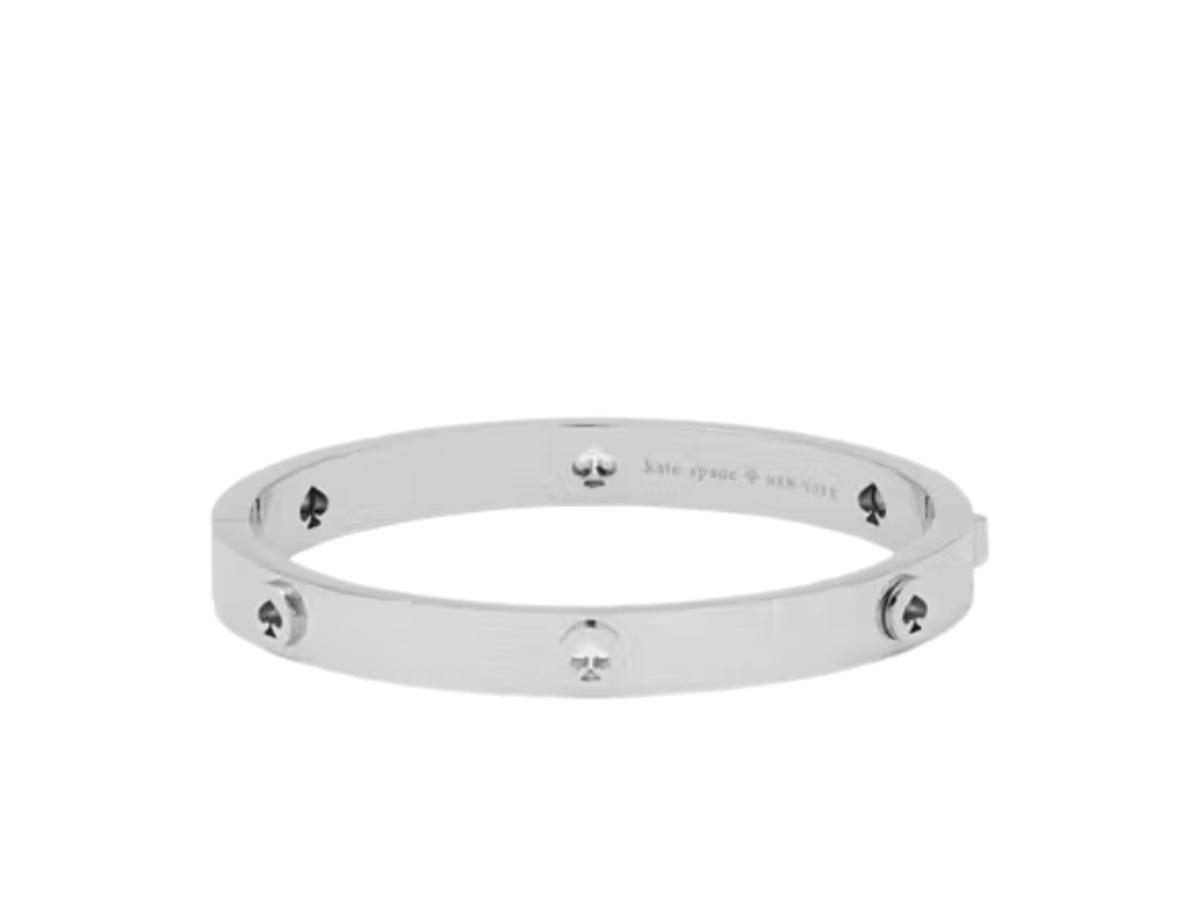 Katespade Katespade Spot The Spade Studded Hinged Bangle Silver