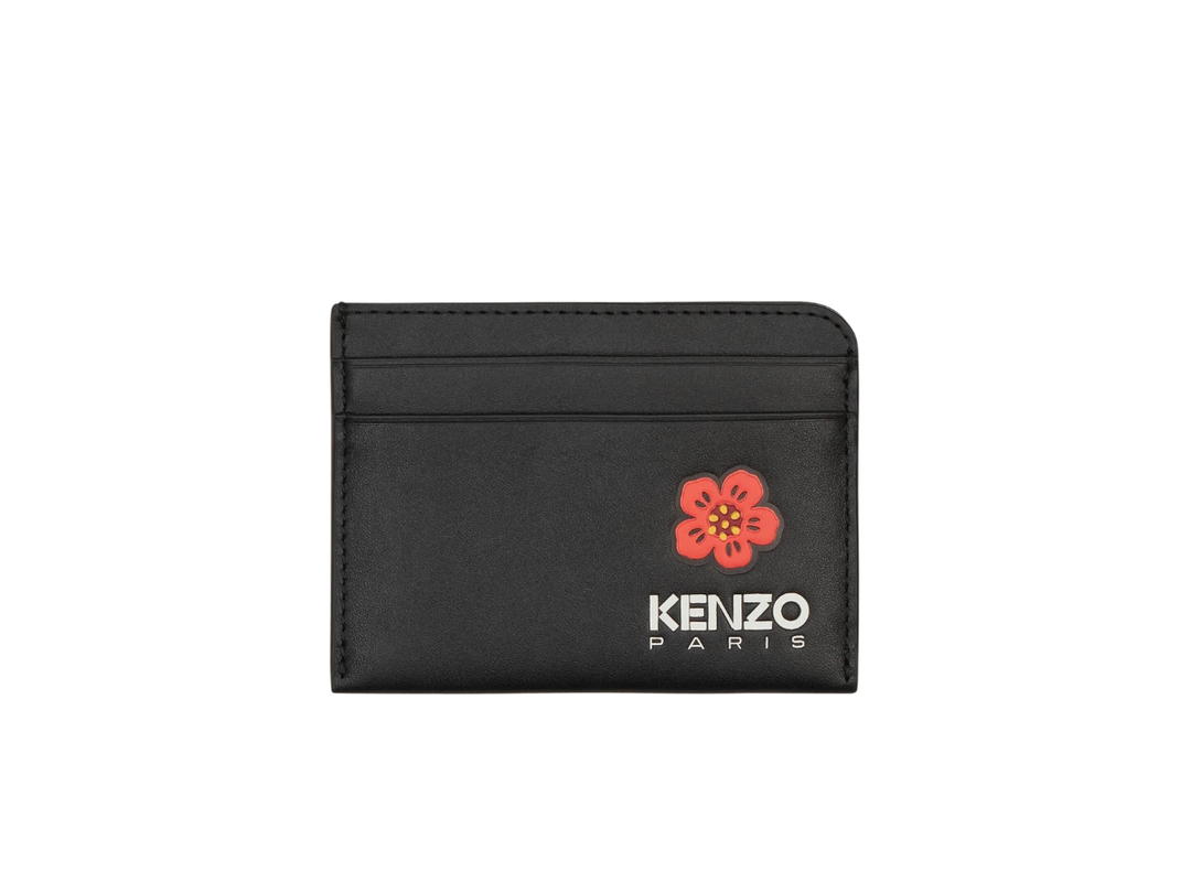 Kenzo Kenzo Boke Flower Card Holder In Leather With Four Credit Card Slots Black