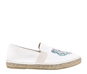 Buy Kenzo Tiger Head Motif Flat Espadrilles In Rubber Cotton White at Sasom – Authentic and Ready to Ship