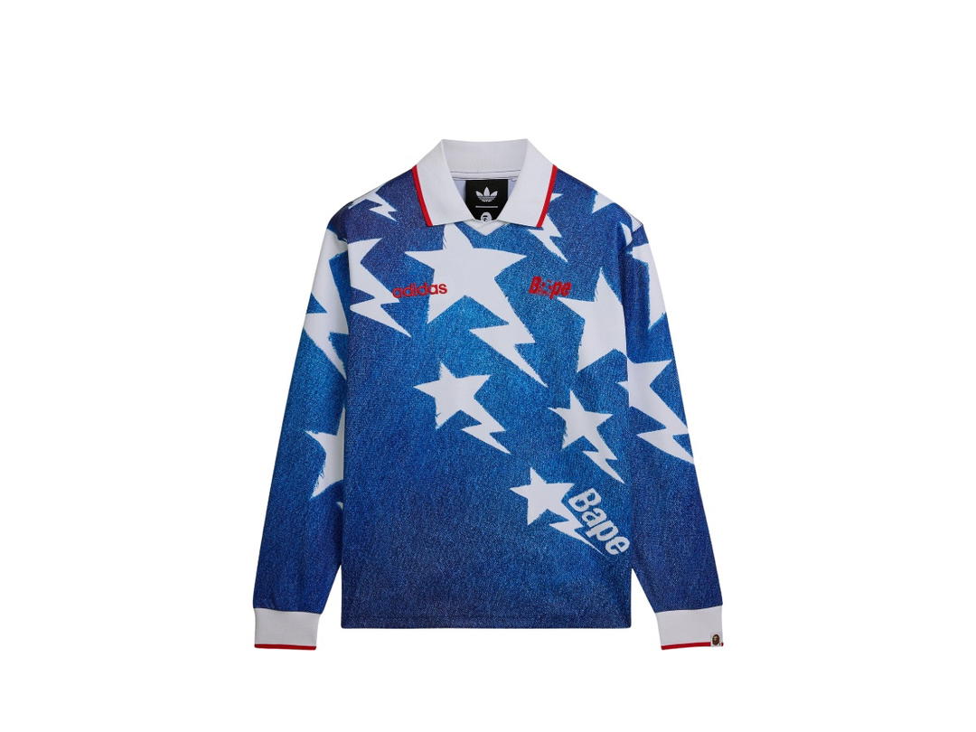 adidas adidas Originals X BAPE Star Longsleeve Jersey Blue