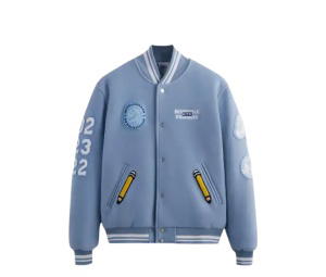 Buy Kith x Invisible Friends Manteco Wool Varsity Jacket Blue at Sasom – Authentic and Ready to Ship