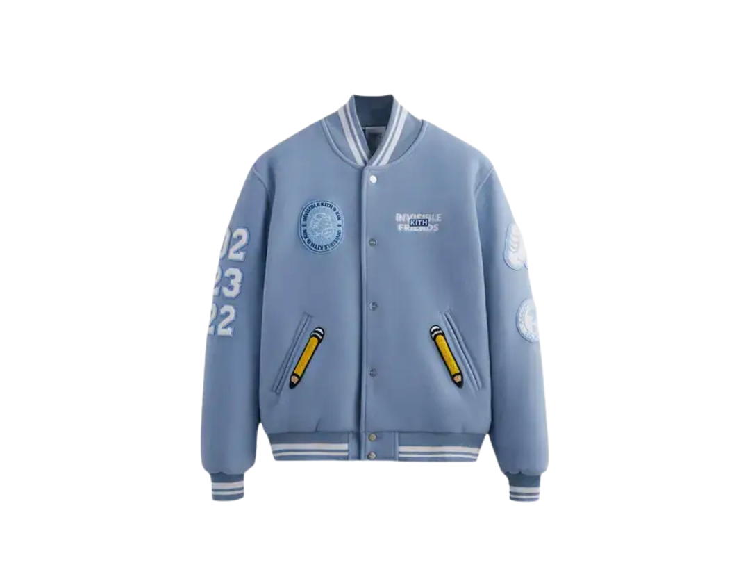 Kith Kith x Invisible Friends Manteco Wool Varsity Jacket Blue