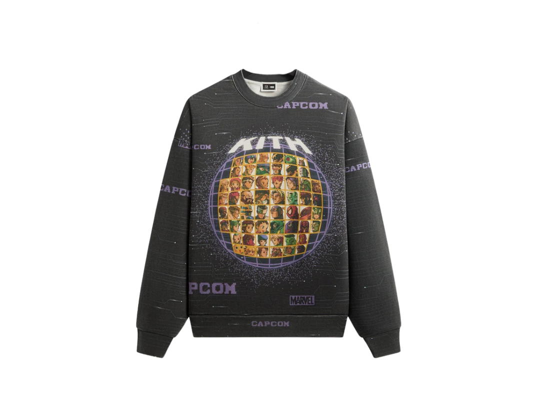 Kith Kith x Marvel vs. Capcom Character Select Vintage Nelson Crewneck Black