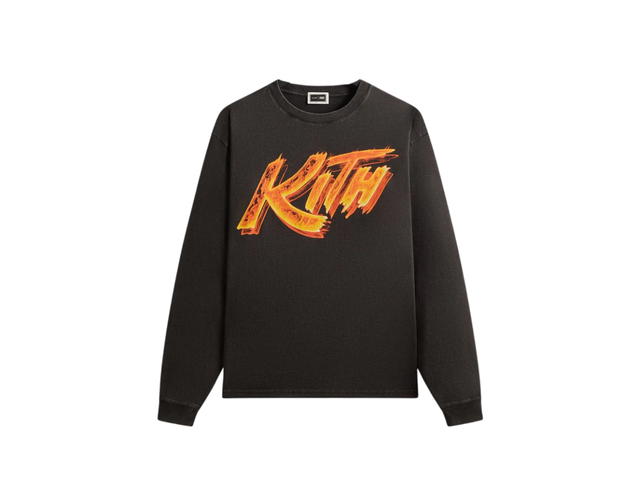 Kith Kith Street Fighter Flame Vintage Long Sleeve Tee Black - view 1