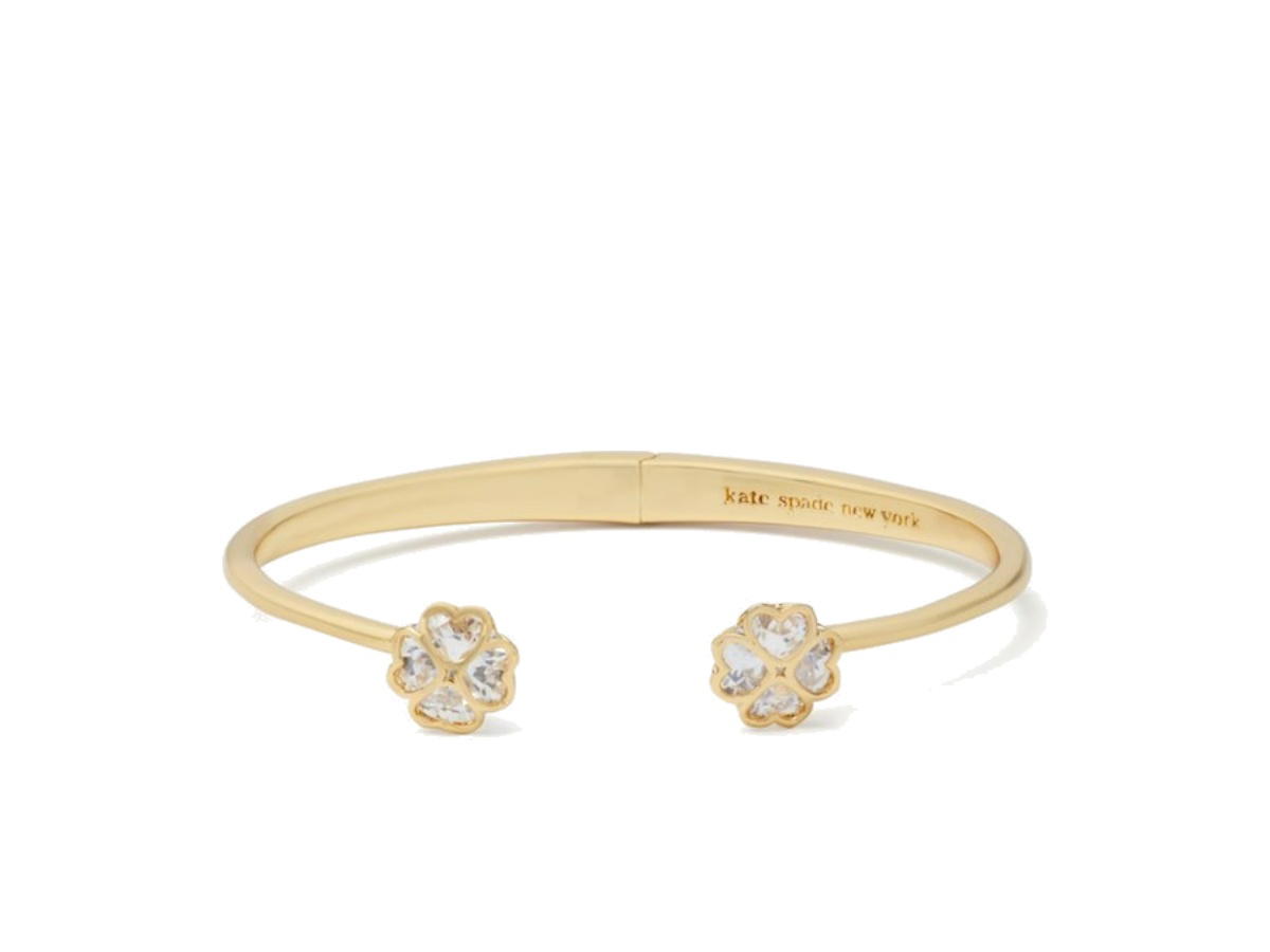Kate Spade Kate Spade Something Sparkly Spade Hinge Cuff Clear Gold