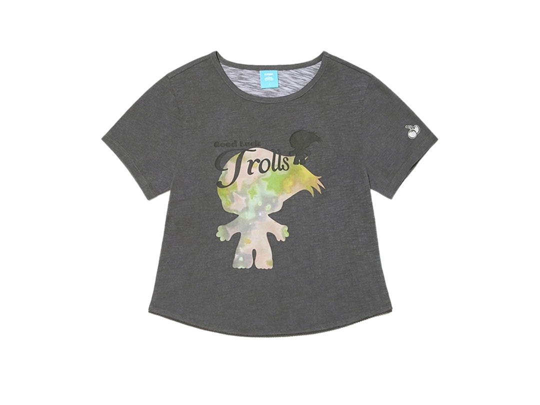 KIRSH KIRSH Trolls Silhouette Slim Fit T-Shirt Charcoal