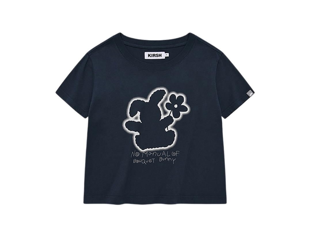 KIRSH KIRSH Witty Bunny Crop Modal T-Shirt Dark Navy