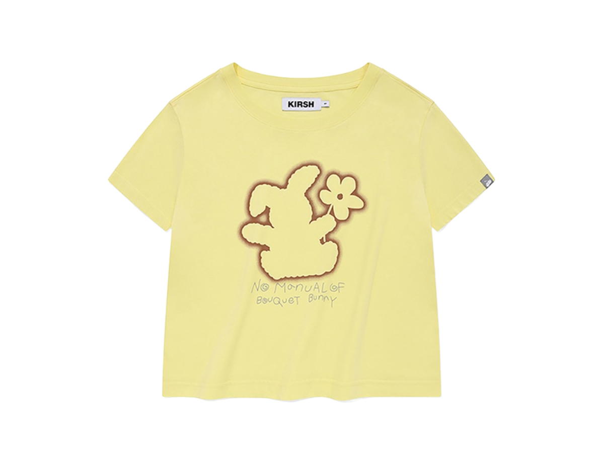 KIRSH KIRSH Witty Bunny Crop Modal T-Shirt Light Yellow