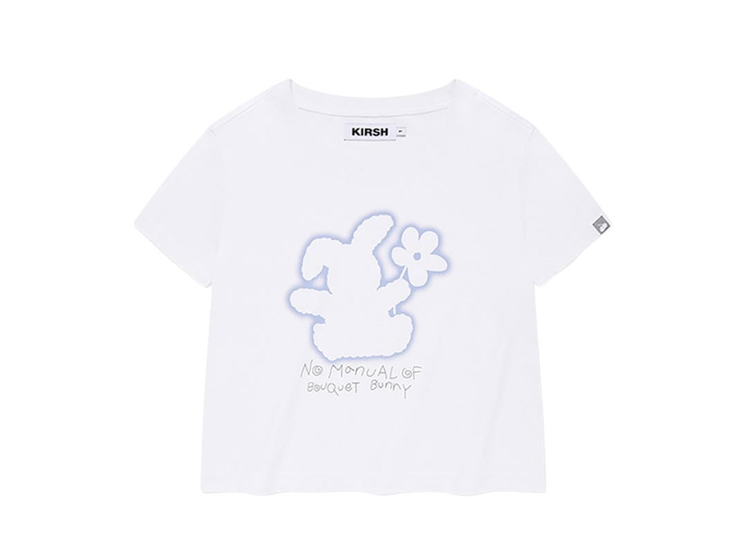 KIRSH KIRSH Witty Bunny Crop Modal T-Shirt White