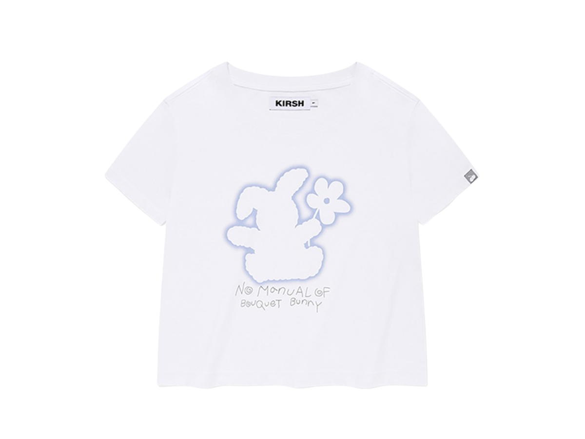KIRSH KIRSH Witty Bunny Crop Modal T-Shirt White