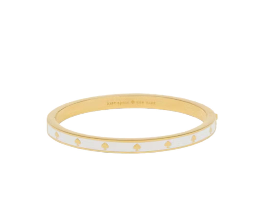 Katespade Katespade Spot The Spade Enamel Hinged Bangle White