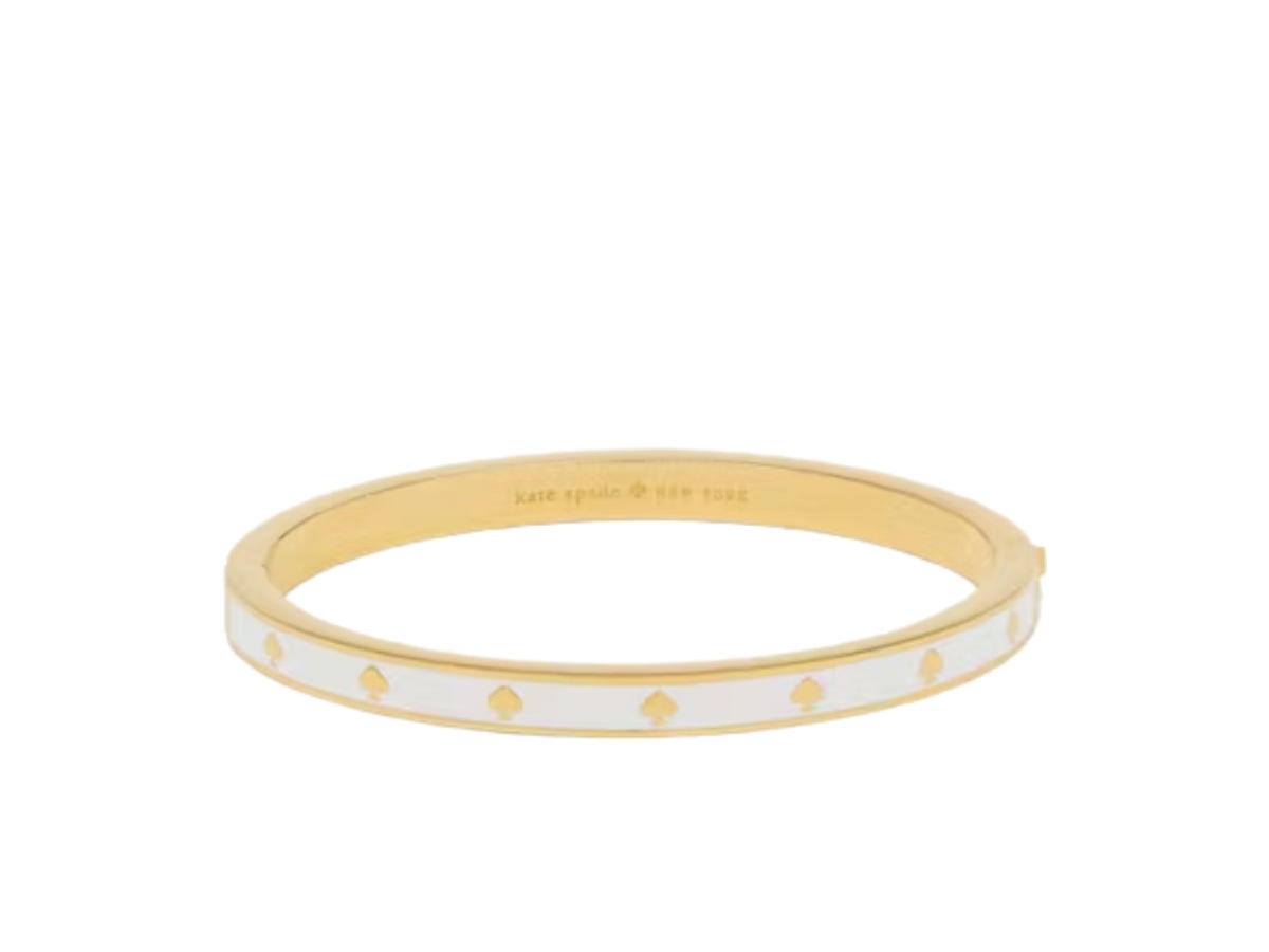 Katespade Katespade Spot The Spade Enamel Hinged Bangle White