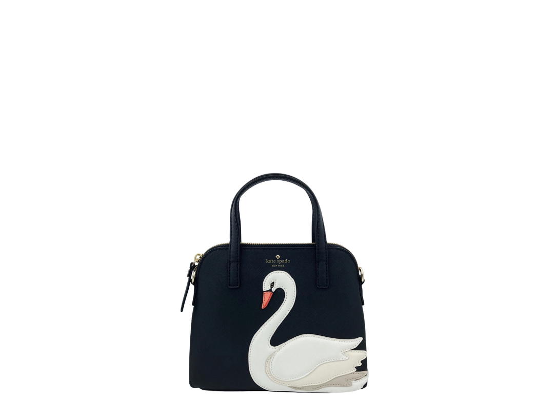 Katespade Katespade On Pointe Swan Small Maise Satchel Crossbody Bag Black