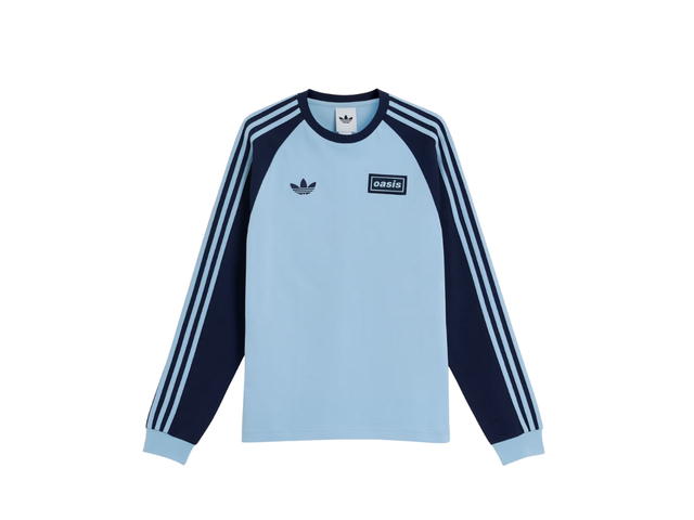 adidas adidas x Oasis Tour 3-Stripes Longsleeve Tee Clear Sky Night Indigo - view 1